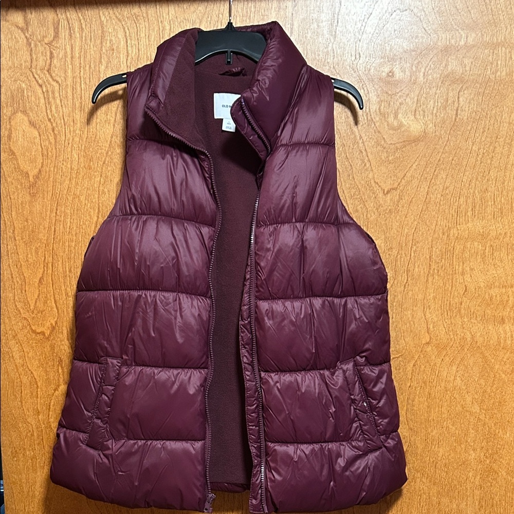 Old Navy Maroon Quilted Vest
